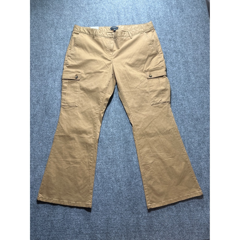 Banana Republic Women's Cargo Pants Size 18 Khaki Wide Leg Utility NWT